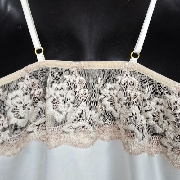 Flora Nikrooz Babydoll Top Womens Small Floral Mesh Satin Y2K Fairy Feminine - Picture 6 of 13